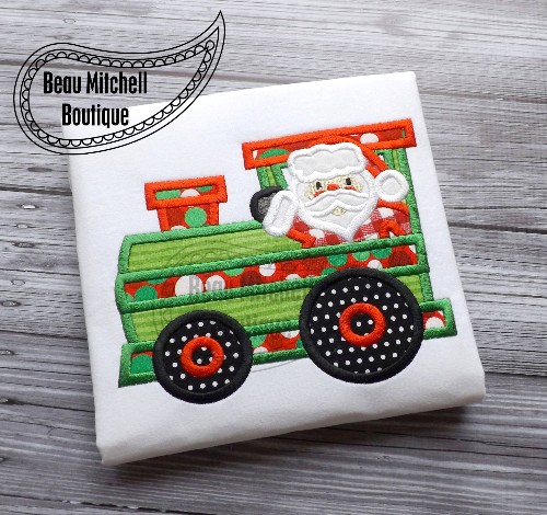 Santa train applique