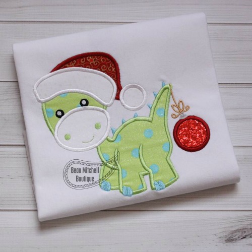 Christmas Dino applique