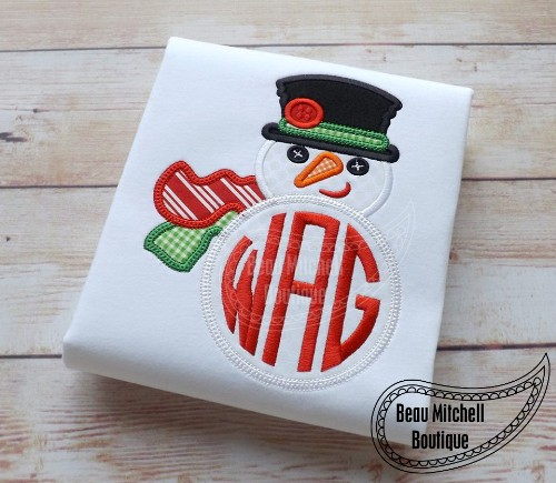 Snowman applique