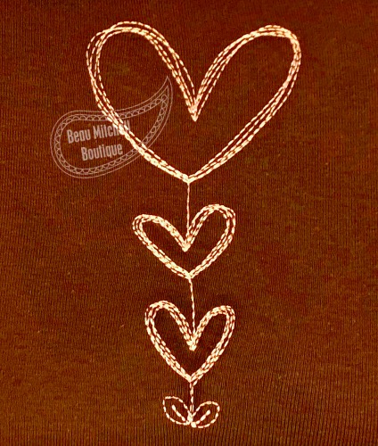Heart embroidery design