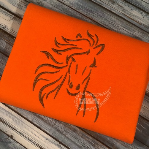 Horse head embroidery design