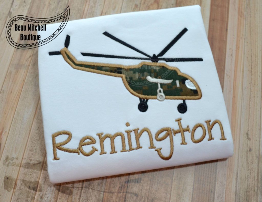 Helicopter14 applique embroidery design