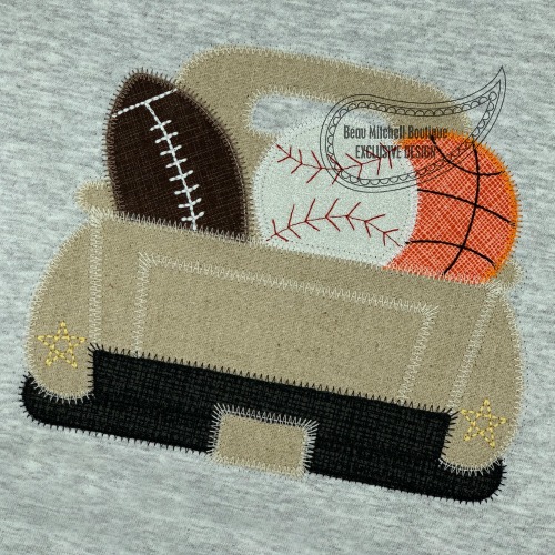 Football Baseball Basketball Zig Zag Truck